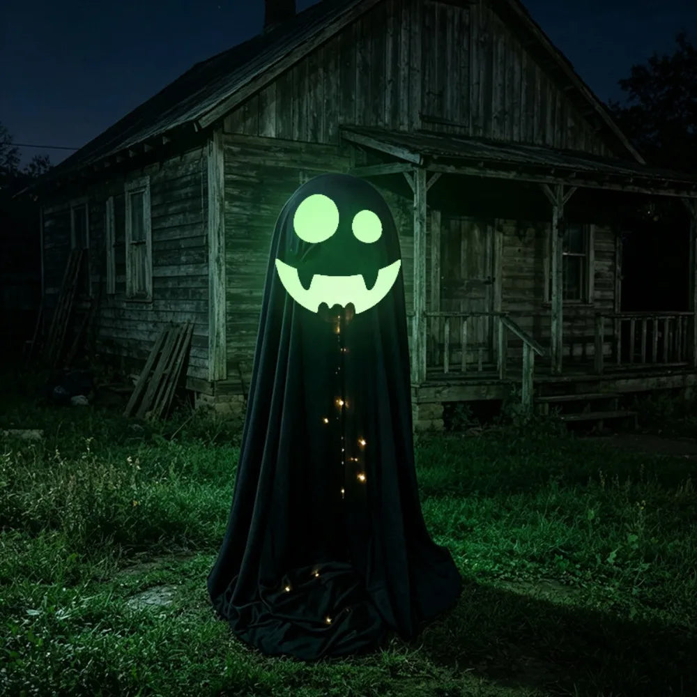 Luminous Halloween Standing Ghost Decor Adjustable Gothic Outdoor Light-up Ghost ED Lights Soft LED Lights Halloween Decor Prop