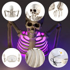 Halloween Decorations Glowing Skull Skeleton Human Head Haunted House Outdoor Yard Horror Props Holiday Scarry Home Supplies