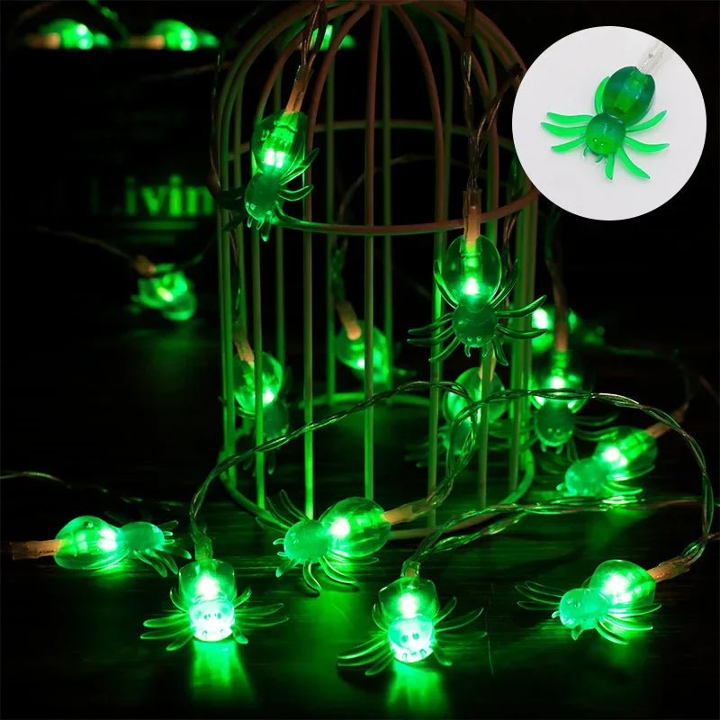 Halloween Led Lights String Twinkle Party Festoon Light Decoration Skull Pumpkin Bat Outdoor Lights Garland Street Portable