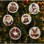 Christmas Diamond Painting Kit DIy Christmas Wooden Ornaments Xmas Snowman Reindeer Hanging Decor Relaxing Project Holiday Gifts