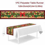 New New Year Christmas Table Runner Snowman Santa Claus Christmas Tablecloth Navidad Gift Elk Table Decor Christmas Party