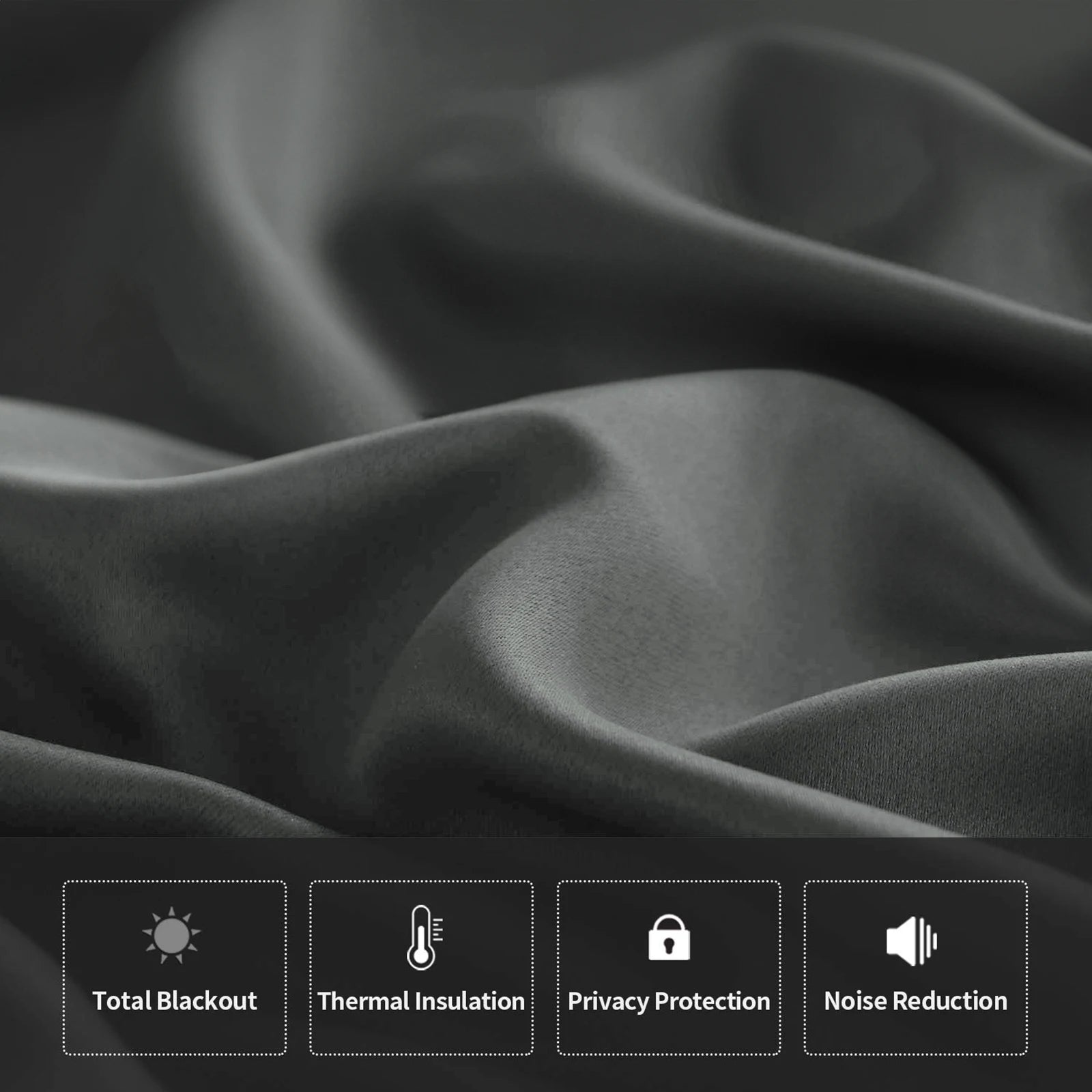 1 Panel Blackout Curtains Light Reducing Thermal Insulated Grommet Black Out Curtains Panels Drapes for Living Room Bedroom