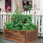 Outdoor Wood Planter Box Raised Garden Bed for Flowers And Vegetables