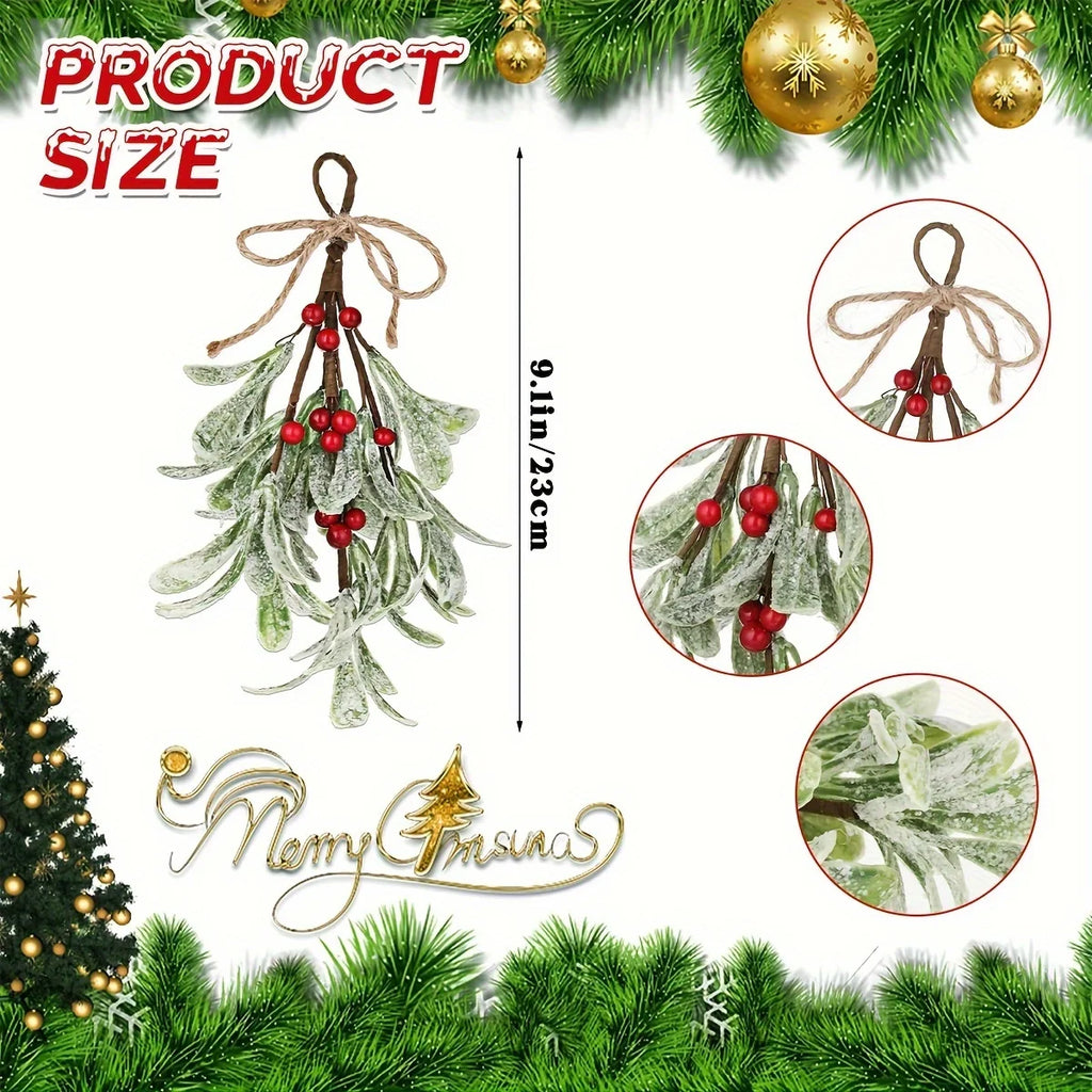 Frost Mistletoe Decorations Versatile Artificial Christmas Ornaments for Trees Fireplaces Holiday Home Wedding Party Decoration