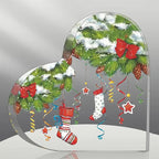 Christmas Atmosphere Heart Acrylic Ornament Desktop Decoration Transparent Stand