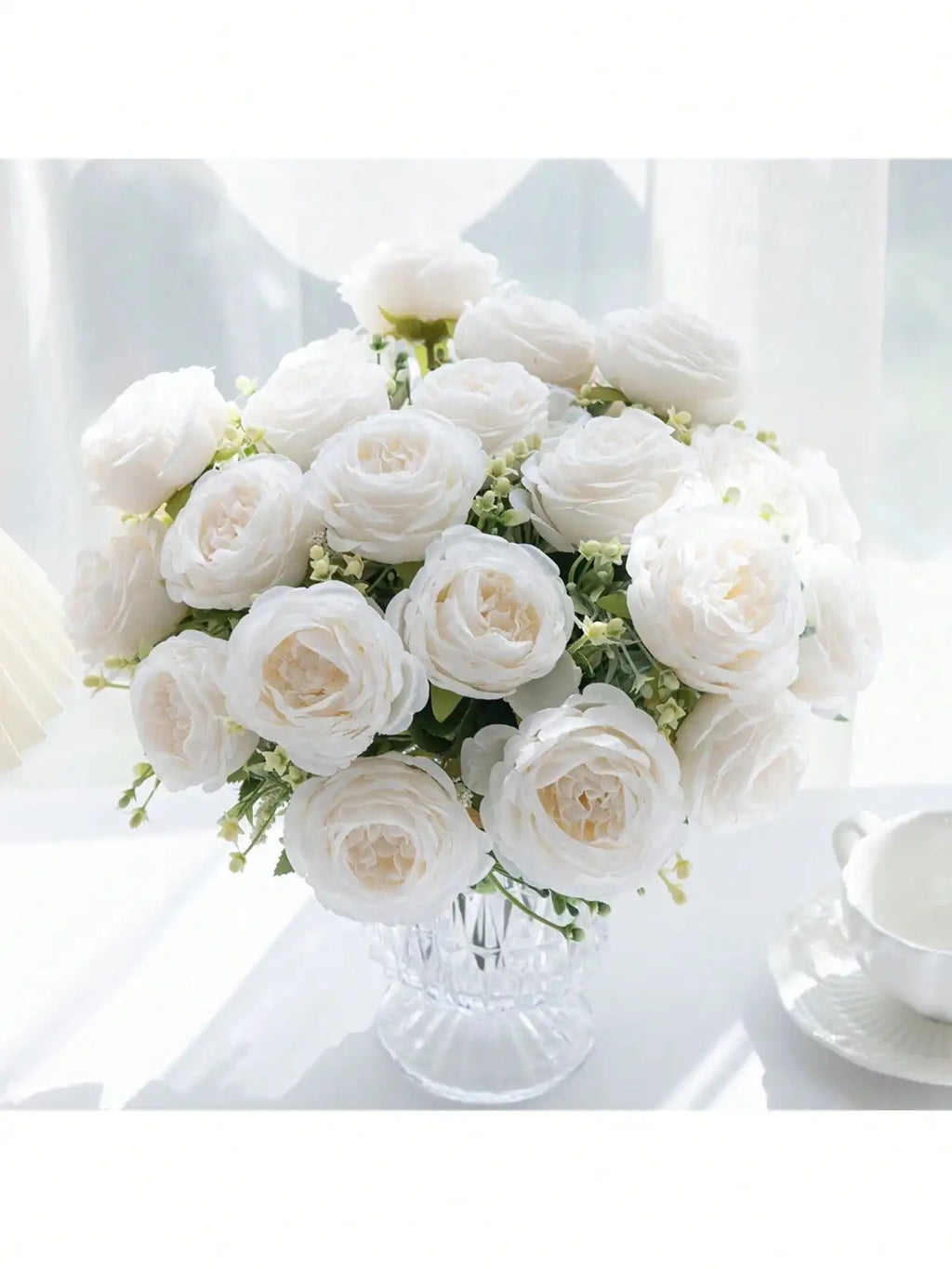 4pcs Artificial Peony Flowers - UV Resistant Real Touch Fake Bouquet For Garden Patio Wedding Engagement Decor, Versatile Home Decor Without Container
