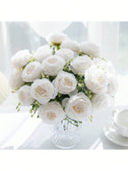 4pcs Artificial Peony Flowers - UV Resistant Real Touch Fake Bouquet For Garden Patio Wedding Engagement Decor, Versatile Home Decor Without Container