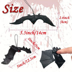 12PCS Halloween Hanging Bat Ornaments Mixed Sizes Realistic Simulation Bat Holiday Halloween Party Day of the Dead Decorations