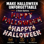 Halloween Ceiling Hangings: Skeletons, Mummies, Bloodstained Handprints, Bat Garlands. Kids Halloween Home Decor