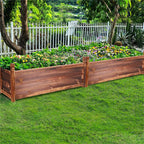Outdoor Wood Planter Box Raised Garden Bed for Flowers And Vegetables