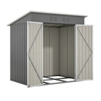 6x4 Ft Heavy Duty Metal Outdoor Storage Shed Lockable Double Doors with Floor Frame All Weather Utility Cabinet Backyard Patio