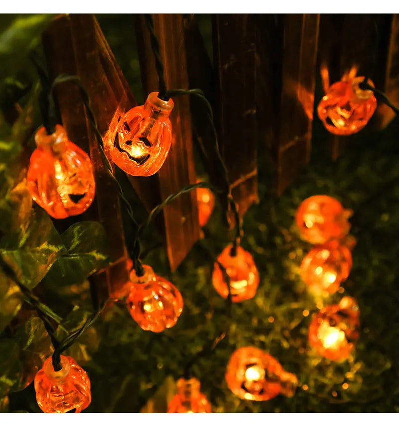 Halloween Led Lights String Twinkle Party Festoon Light Decoration Skull Pumpkin Bat Outdoor Lights Garland Street Portable