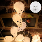 Halloween Led Lights String Twinkle Party Festoon Light Decoration Skull Pumpkin Bat Outdoor Lights Garland Street Portable