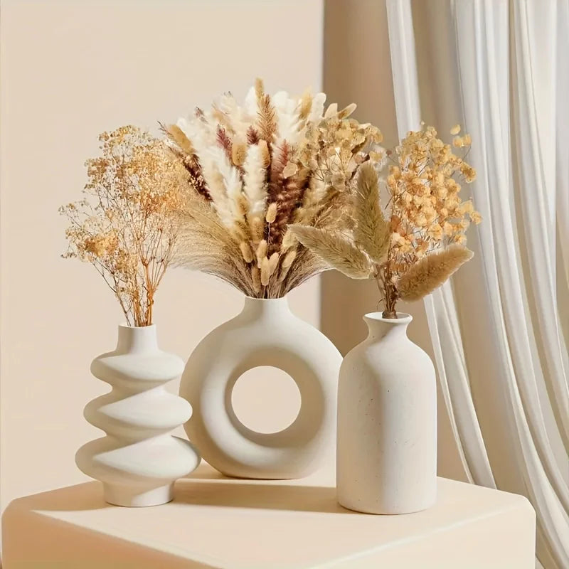 Set of 3 Bohemian Ceramic Vases
