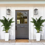 15.7"/22.5" Tall Planters Set Of 2, Self Watering Indoor Outdoor Front Porch Planter Pots With Drainage & Monitor Bucket