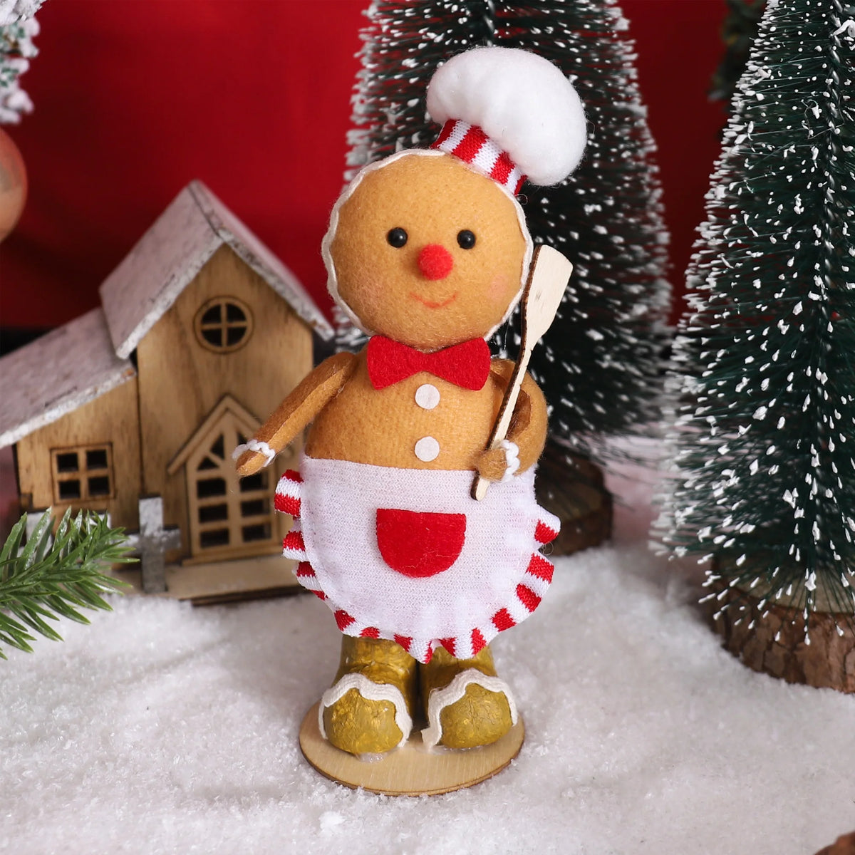Christmas Chef Gingerbread Man Desktop Ornament for New Year Party Home Supply Decor Holiday Xmas Gift Decoration