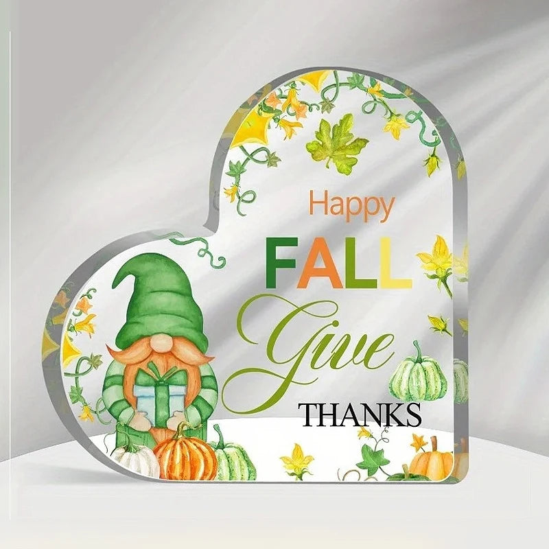 Christmas Atmosphere Heart Acrylic Ornament Desktop Decoration Transparent Stand