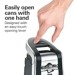 Hamilton Beach Smooth Touch Electric Automatic Can Opener Easy Push Down Lever Eliminates Sharp Edges Opens All Standard-Size