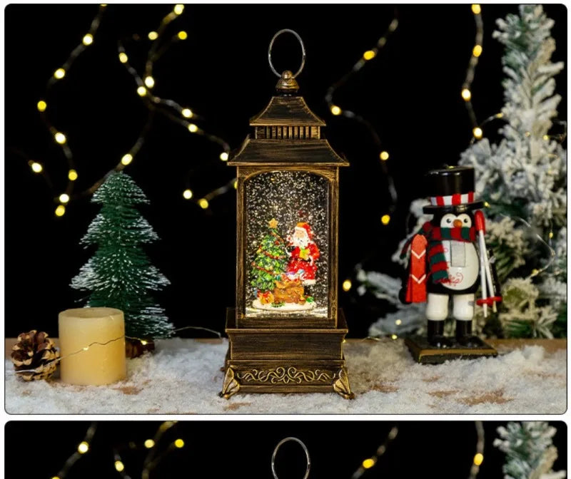 LED Christmas Lanterns Crystal Balls Music Boxes Snowflakes Snowfall Lanterns Christmas and New Year Gifts Hanging Ornaments