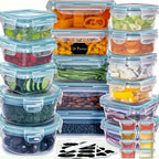 48PCS BPA-Free Food Storage Set – 24 Airtight Containers with Lids & Labels for Kitchen, Pantry & Travel
