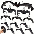 12PCS Halloween Hanging Bat Ornaments Mixed Sizes Realistic Simulation Bat Holiday Halloween Party Day of the Dead Decorations