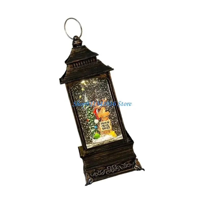 Christmas Decorative Snow Lanterns with LED Light Automatic Snowfall Effect Battery Operated Holiday Homes Decors