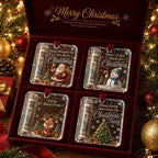 Christmas Cartoon Snowman Elk Santa Claus Acrylic Money Holder Merry Christmas Tree Hanging Ornaments Xmas Tree Pendant Gifts