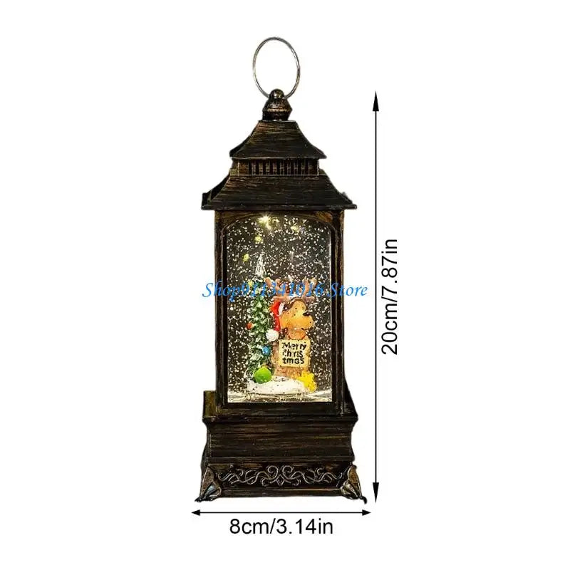Christmas Decorative Snow Lanterns with LED Light Automatic Snowfall Effect Battery Operated Holiday Homes Decors