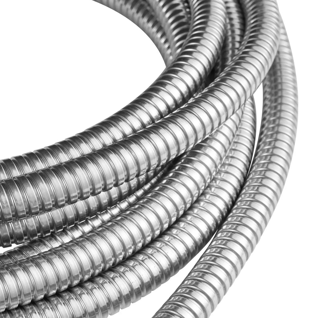 Metal Garden Hose 50 ft, Rust Proof Stainless Steel Water Hose, Heavy Duty Backyard Hose with 10 Function Nozzle, No-Kink & Flexible Water Pipe, Lightweight Metal Hose for Yard, Outdoor