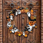 Halloween Wooden Sign Pumpkin Ghost Hanging Wood Plaque Wreath Accessory Home Wall Room Cafe Shop DIY Holiday Party Decoration