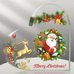Christmas Atmosphere Heart Acrylic Ornament Desktop Decoration Transparent Stand
