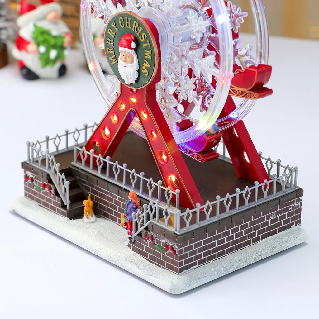 Christmas Shine Ferris Wheel Music Box Desktop Ornament Living Room Bedroom Store Display Window Festive Atmosphere Decoration