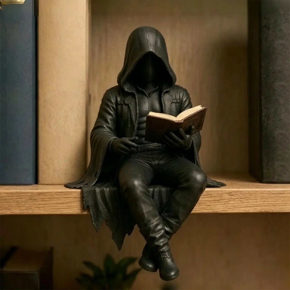Halloween  Aesthetic Spooky Statue Figurine Bookshelf Decor Goth Fantasy Art Mystery Man Decor for Table Centerpiece Shelf