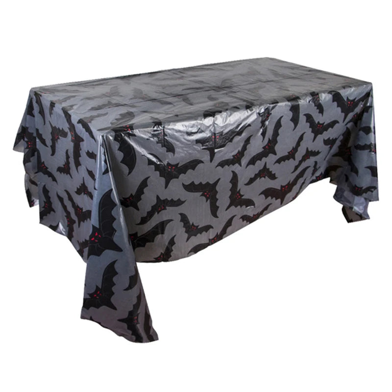 Halloween Decoration Tablecloth Pumpkin Spider Web Plastic Folding Setsholidayparty Hometableclothsuppliesbackdroparrangement