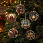 Christmas Diamond Painting Kit DIy Christmas Wooden Ornaments Xmas Snowman Reindeer Hanging Decor Relaxing Project Holiday Gifts