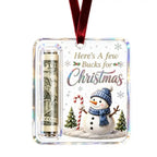 Christmas Cartoon Snowman Elk Santa Claus Acrylic Money Holder Merry Christmas Tree Hanging Ornaments Xmas Tree Pendant Gifts