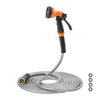 Metal Garden Hose 50 ft, Rust Proof Stainless Steel Water Hose, Heavy Duty Backyard Hose with 10 Function Nozzle, No-Kink & Flexible Water Pipe, Lightweight Metal Hose for Yard, Outdoor