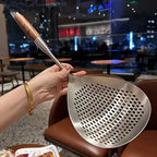 Stainless Steel Spider Strainer Skimmer Ladle for Cooking and Frying, Kitchen Utensils Wire Strainer Pasta Spoon
