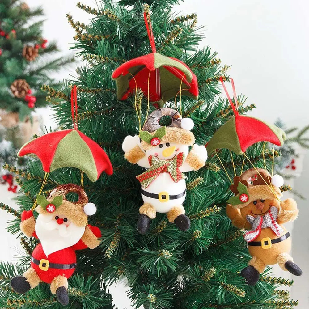 Navidad Snowman Xmas Hanging Ornament Santa Claus Parachute Pendant Christmas Decoration