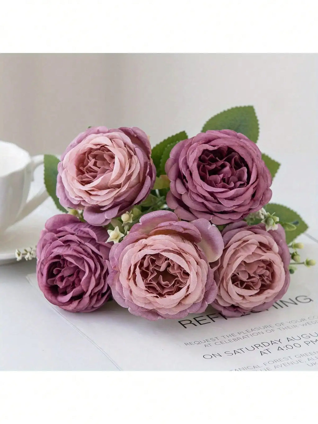 4pcs Artificial Peony Flowers - UV Resistant Real Touch Fake Bouquet For Garden Patio Wedding Engagement Decor, Versatile Home Decor Without Container