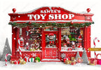 Christmas Photography Backdrop Vinyl Santa's Toy Shop Decoration Backdrop for Xmas Party Supplies Photo Background Studio Decor