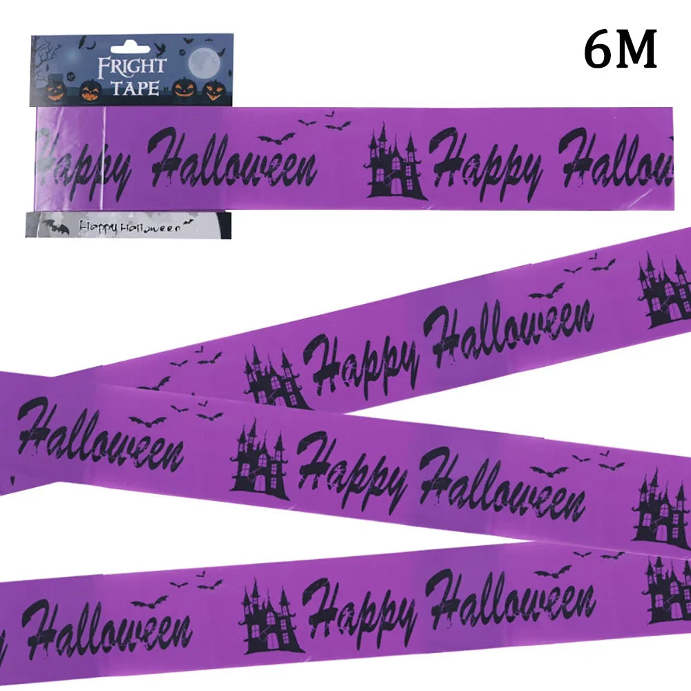 Halloween Party Decoration Warning Tape Scary Caution Tape Roll Hazard Warning Tape Indoor Outdoor Spooky DIY Prop Decorations