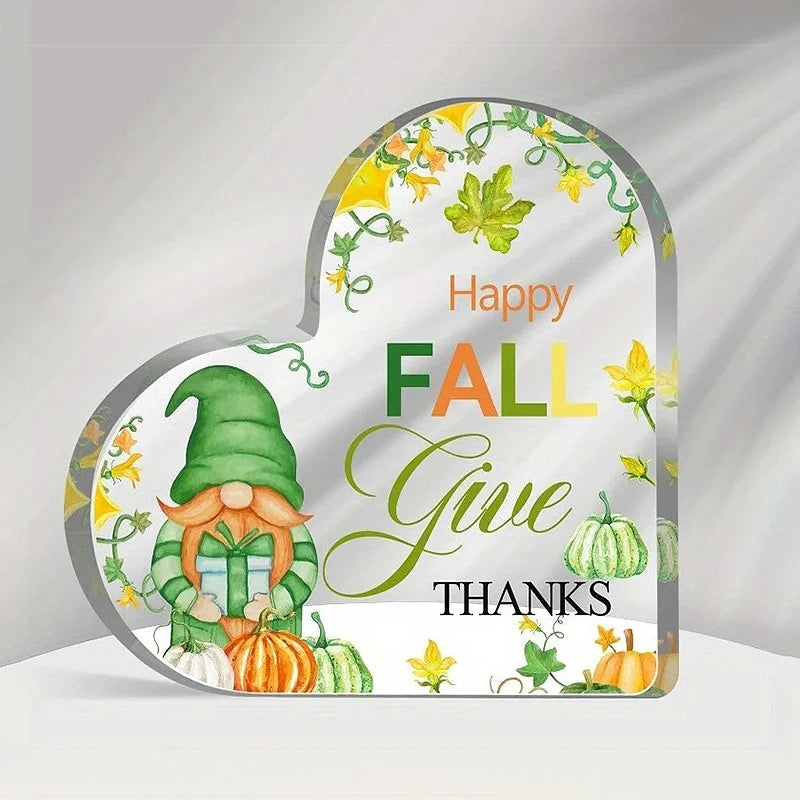 Christmas Atmosphere Heart Acrylic Ornament Desktop Decoration Transparent Stand