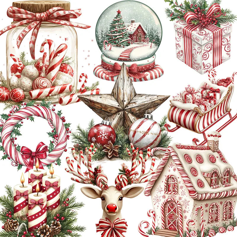 Christmas objects Stickers Crafts And Scrapbooking stickers kids toys book Decorative sticker DIY Stationery