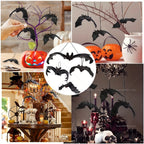12PCS Halloween Hanging Bat Ornaments Mixed Sizes Realistic Simulation Bat Holiday Halloween Party Day of the Dead Decorations