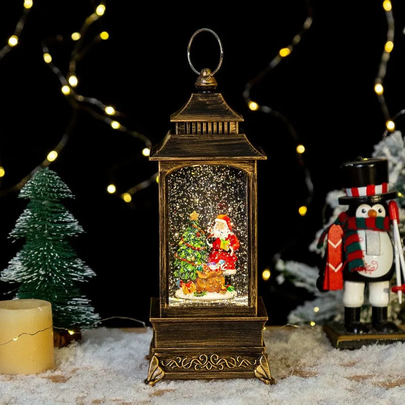 LED Christmas Lanterns Crystal Balls Music Boxes Snowflakes Snowfall Lanterns Christmas and New Year Gifts Hanging Ornaments