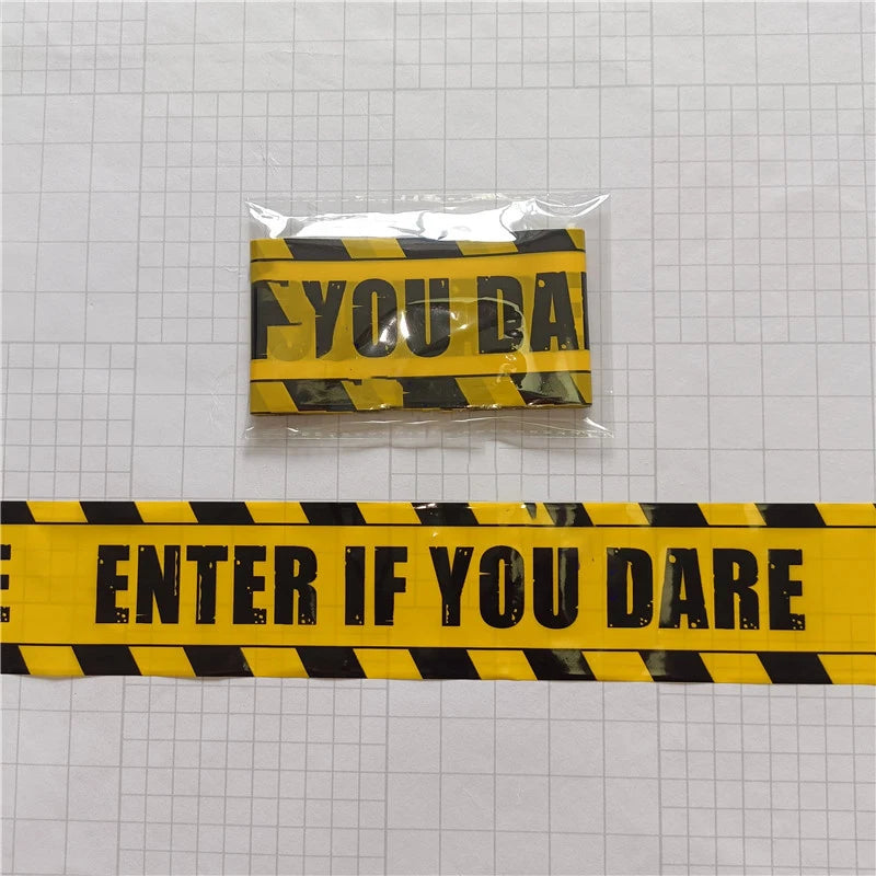 Halloween Party Decoration Warning Tape Scary Caution Tape Roll Hazard Warning Tape Indoor Outdoor Spooky DIY Prop Decorations