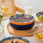 Vancasso 12/16/18/24 Piece Ceramic Dinnerware Set Stoneware Bohemian Style with Dinner/Dessert Plate/Cereal/Pasta Bowl For 6