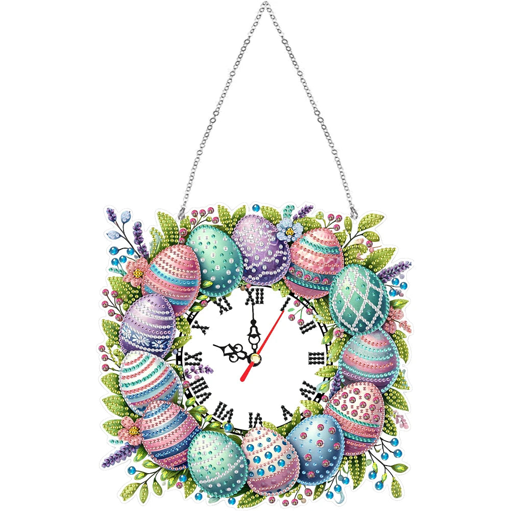 Acrylic Special Shape Butterfly DIY Crystal Diamond Clock Diamond Art Clock Pendants Kit Diamond Painting Clock for Home Decor
