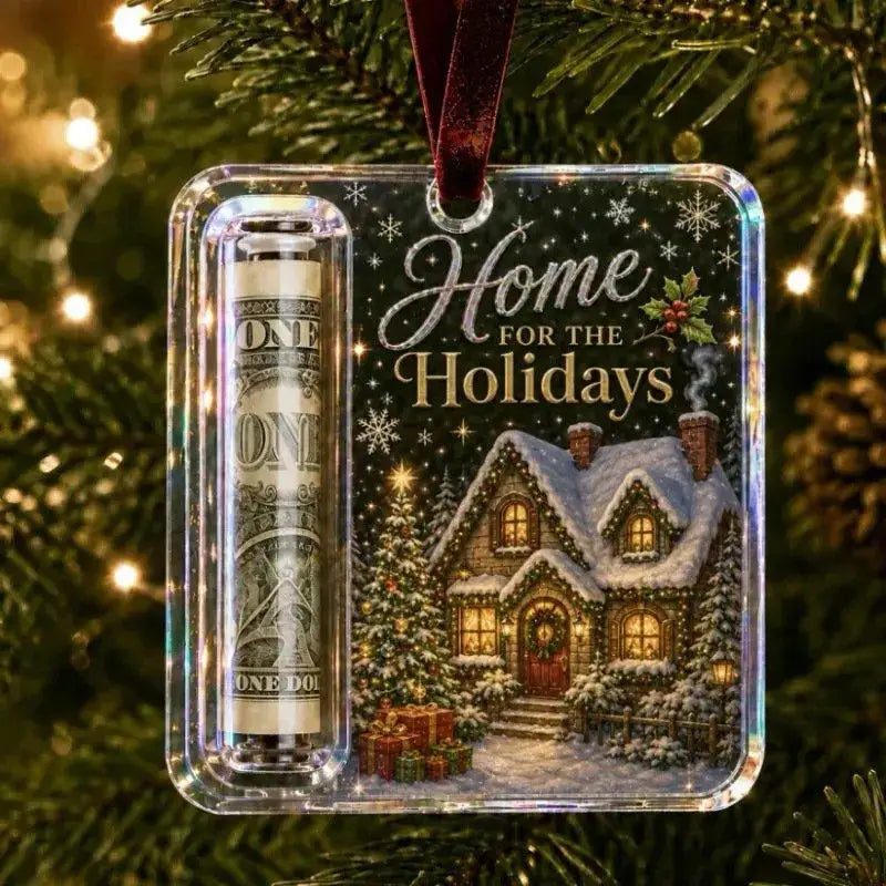 Christmas Cartoon Snowman Elk Santa Claus Acrylic Money Holder Merry Christmas Tree Hanging Ornaments Xmas Tree Pendant Gifts